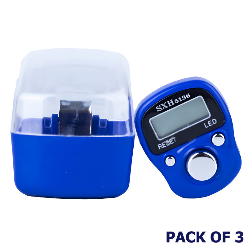 Pack Of 3 SXH 5136 LED Display Digital Tasbih Mini Finger Counters