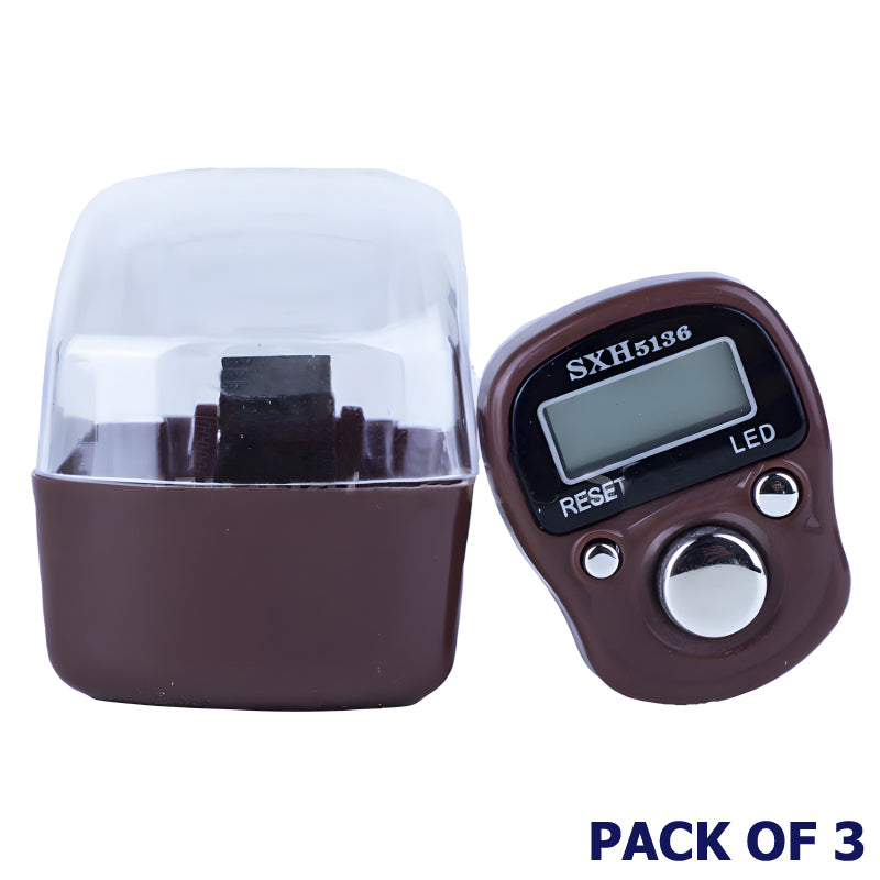 Pack Of 3 SXH 5136 LED Display Digital Tasbih Mini Finger Counters