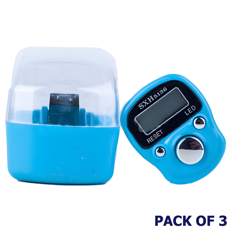 Pack Of 3 SXH 5136 LED Display Digital Tasbih Mini Finger Counters