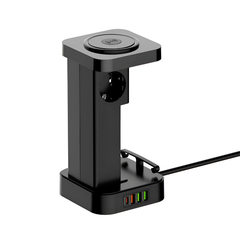 LDNIO SEW 4485 Multifunctional Smart Tower Power Strip with 2500W Surge Protection and Wireless Charging