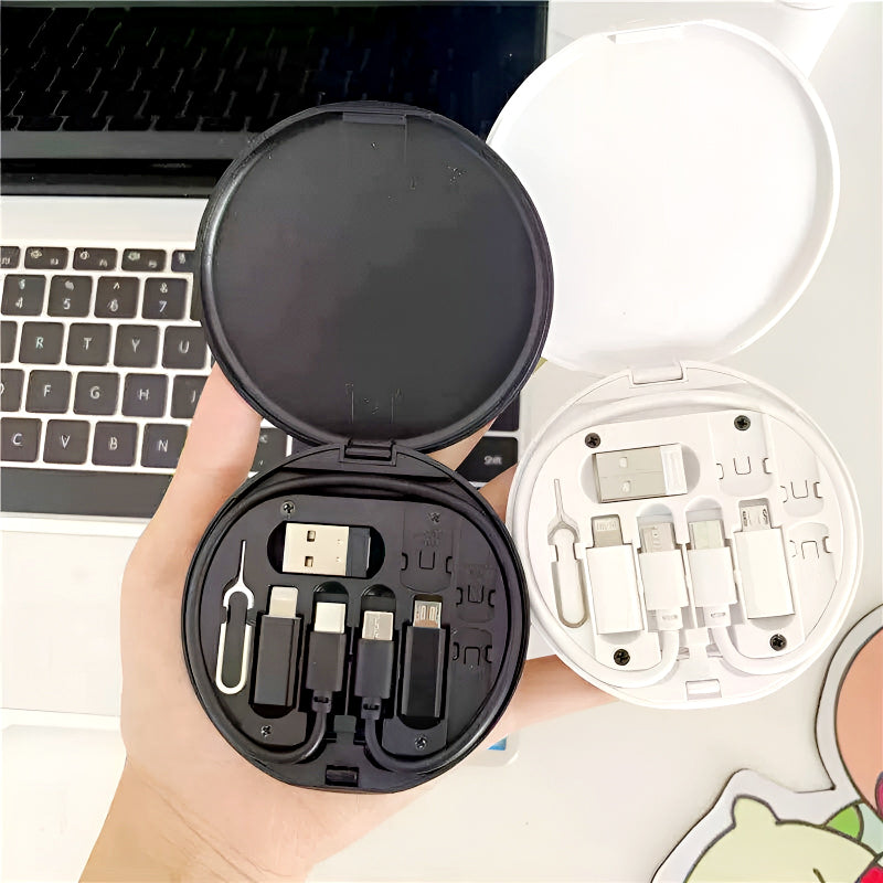 60W Multifunctional Fast Charging Data Cable Set – Portable 5-in-1 Charging Solution