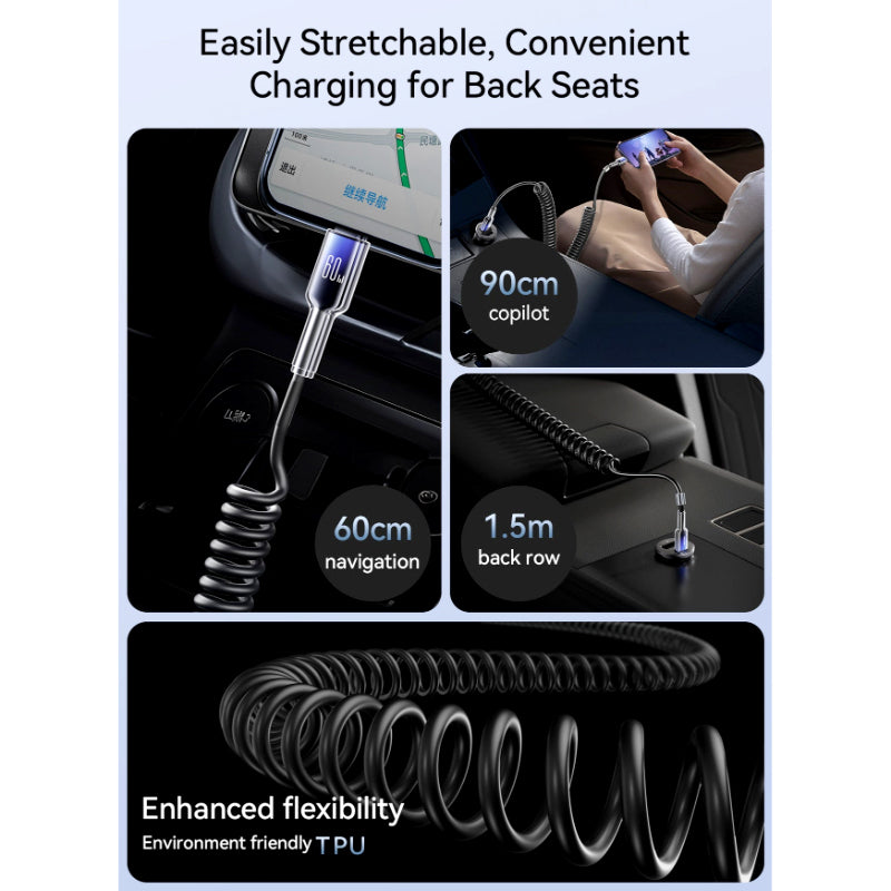 Joyroom S-A43 60W PD Coiled Type-C to Type-C Cable 1.5m Fast Charging Cable with Durable and Flexible Design