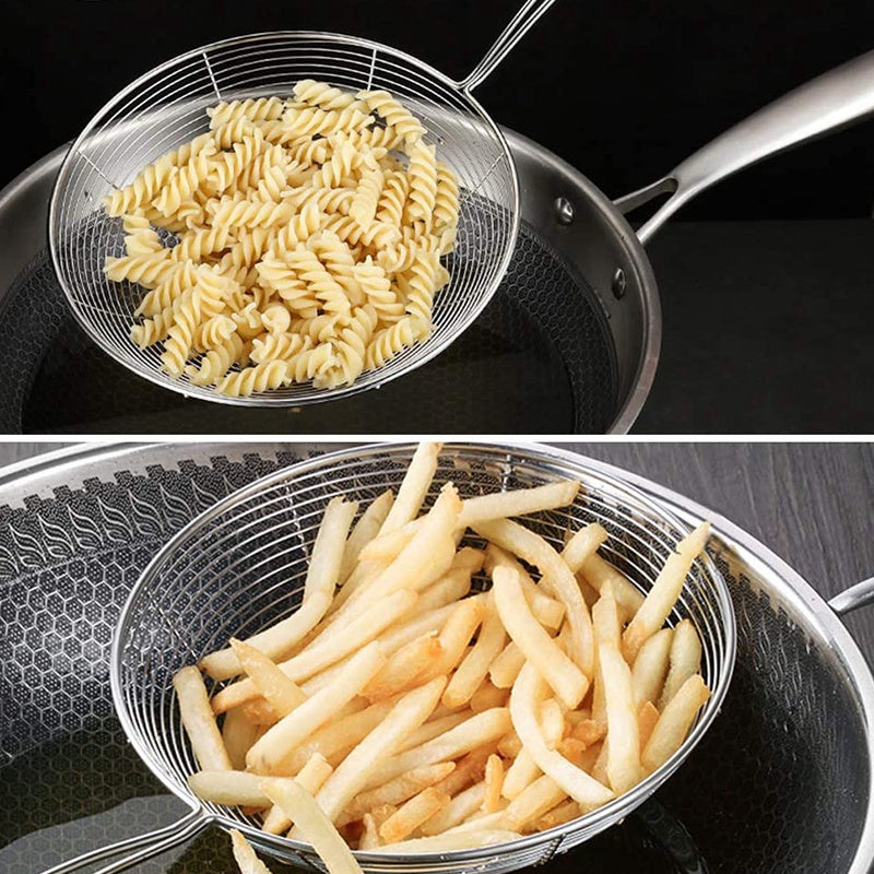 Solid 4 PCS Stainless Steel Fry Oil Strainer