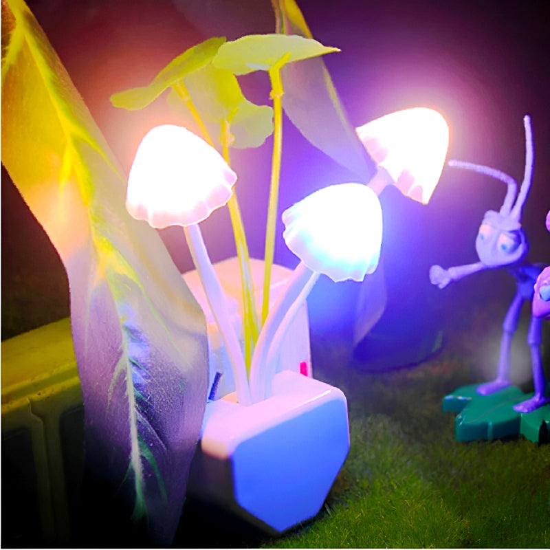 Automatic LED Mushroom Night Light – Color-Changing Sensor Lamp with Dusk-to-Dawn Auto On/Off, Plug-in Night Light for Kids Room, Nursery, Bedroom & Home Decor