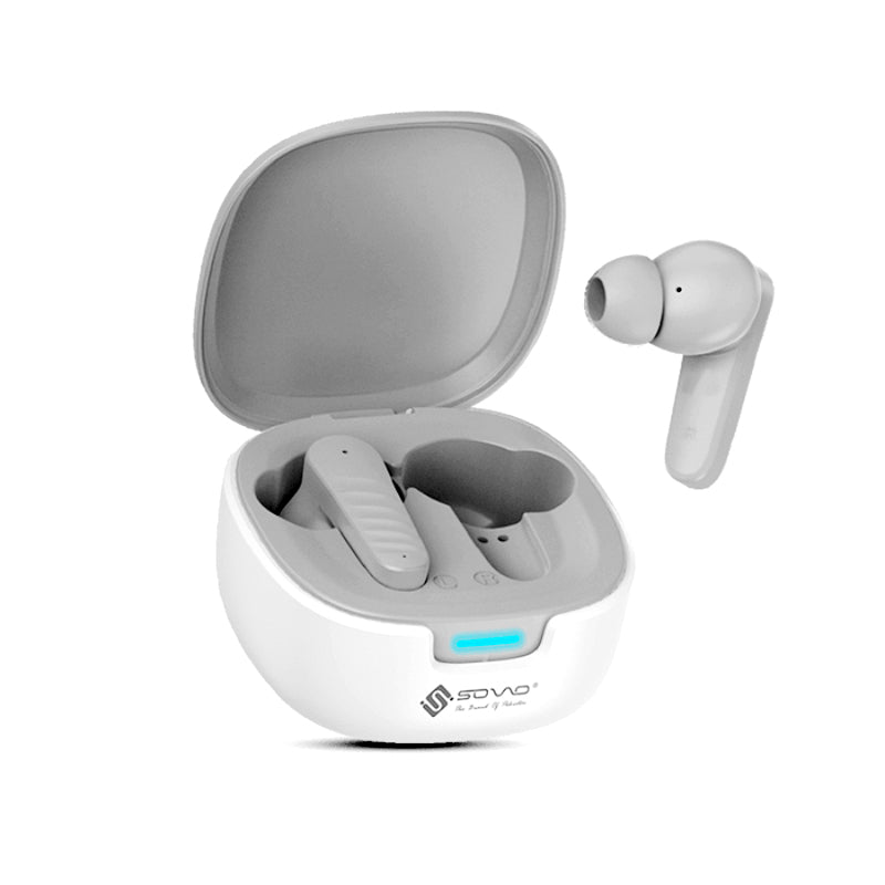 SOVO SBT-965 Game-On Series Bluetooth 5.3, ENC Noise Cancellation, Long Battery Life and Low Latency Gaming Mode Wireless Earbuds