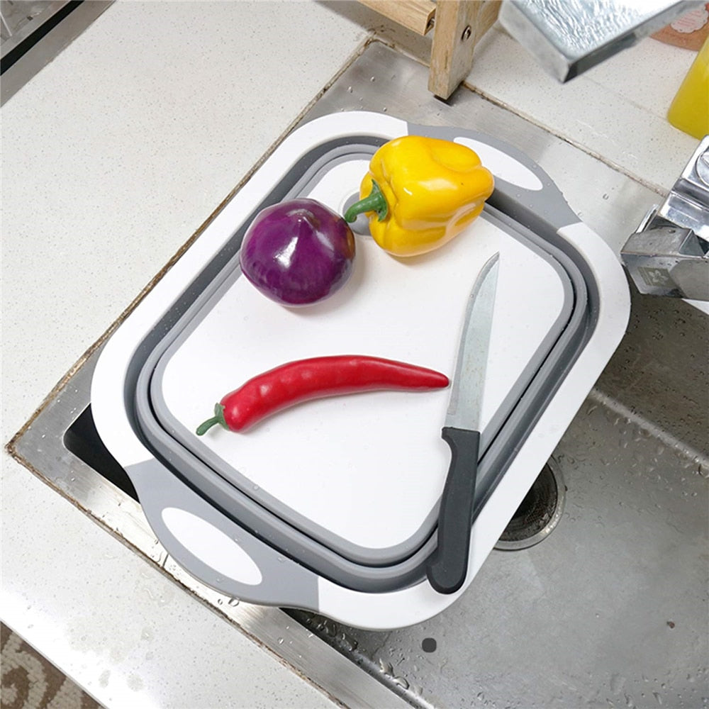 Fruits 4-In-1 Multiboard High Quality Drain Basket Foldable For Kitchen Fruits