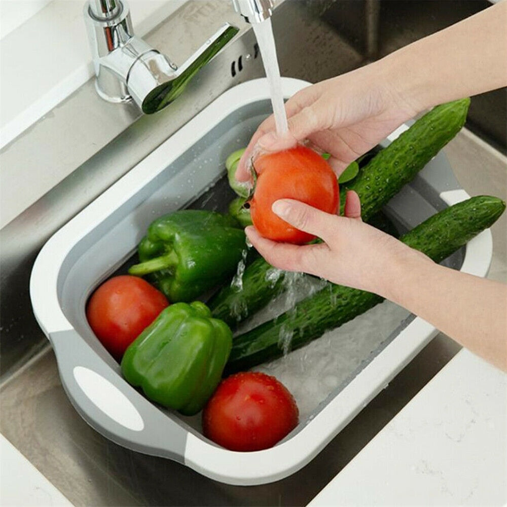 Fruits 4-In-1 Multiboard High Quality Drain Basket Foldable For Kitchen Fruits