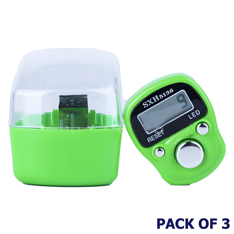 Pack Of 3 SXH 5136 LED Display Digital Tasbih Mini Finger Counters