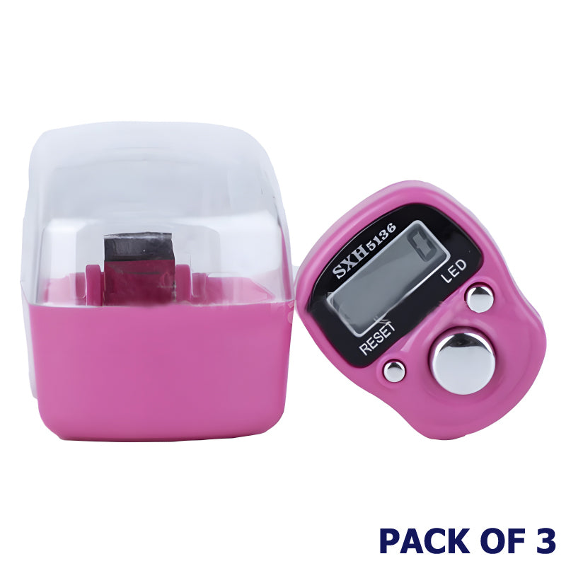 Pack Of 3 SXH 5136 LED Display Digital Tasbih Mini Finger Counters