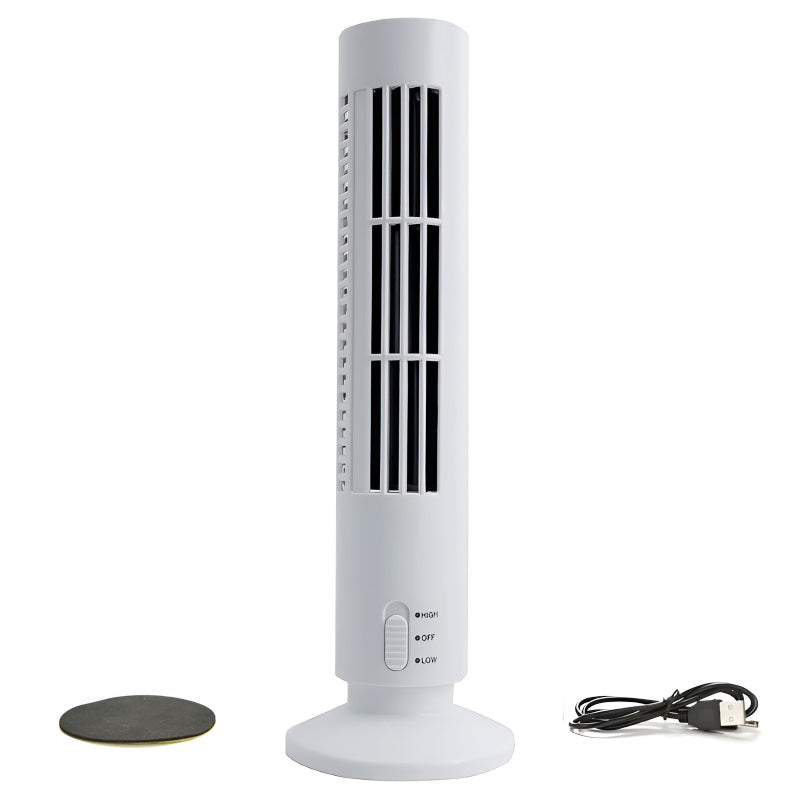 CoolWave USB Vertical Bladeless Tower Fan – Mini Air Conditioner, Quiet Cooling Fan for Home, Office, and Desktop