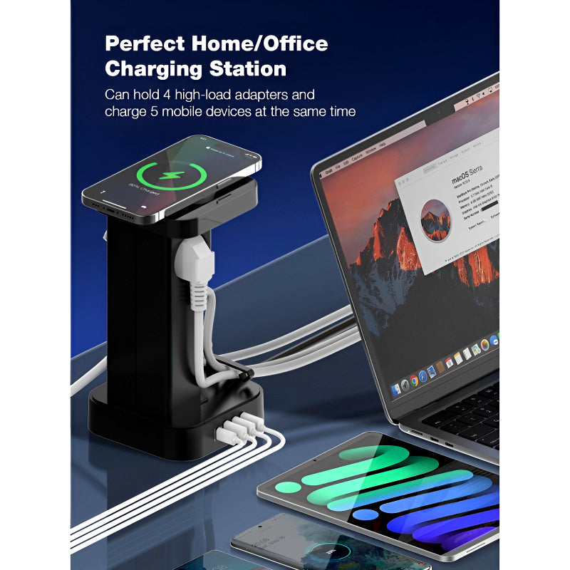 LDNIO SEW 4485 Multifunctional Smart Tower Power Strip with 2500W Surge Protection and Wireless Charging