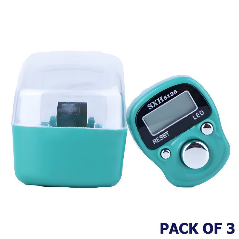 Pack Of 3 SXH 5136 LED Display Digital Tasbih Mini Finger Counters