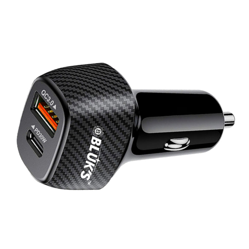BLUK’S BX-652 Compact 48W Car Charger – Dual Port Fast Charging with Smart Safety Chips