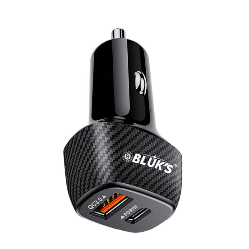 BLUK’S BX-652 Compact 48W Car Charger – Dual Port Fast Charging with Smart Safety Chips