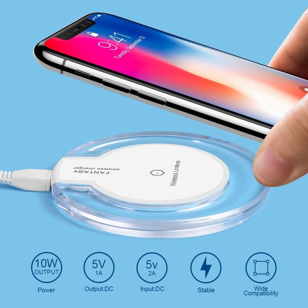 Universal Qi Charging Pad Mobile Phone Adapter Dock Station Wireless Charge