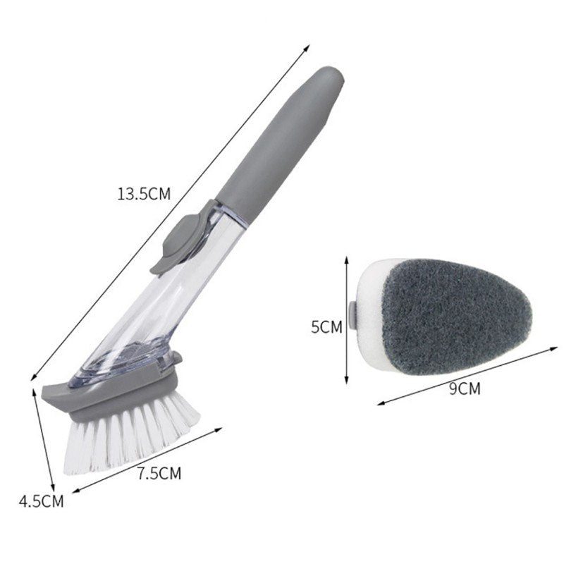 Handheld Cleaning Brush Kitchen Washing Tool With Sponge