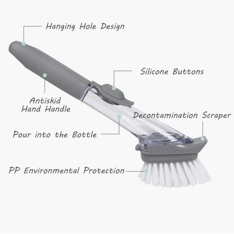 Handheld Cleaning Brush Kitchen Washing Tool With Sponge