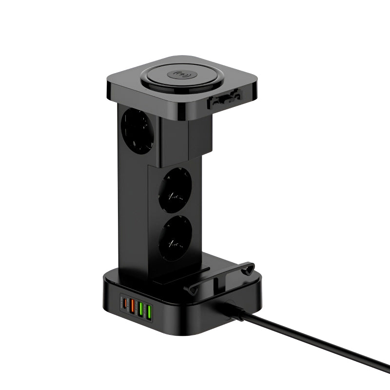 LDNIO SEW 4485 Multifunctional Smart Tower Power Strip with 2500W Surge Protection and Wireless Charging