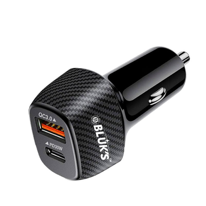 BLUK’S BX-652 Compact 48W Car Charger – Dual Port Fast Charging with Smart Safety Chips