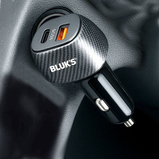 BLUK’S BX-652 Compact 48W Car Charger – Dual Port Fast Charging with Smart Safety Chips