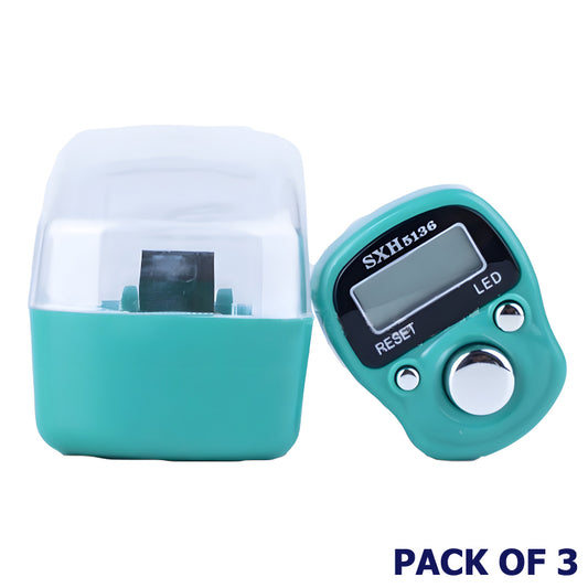 Pack Of 3 SXH 5136 LED Display Digital Tasbih Mini Finger Counters